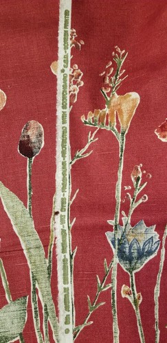 Vintage Fabric 5th Avenue Designs Flowers 2  Panels Screen Print 27