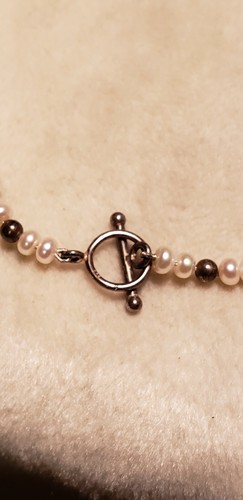 Fleur De Lis Sterling Pendant /freshwater Pearl Necklace