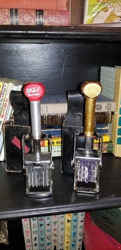 4 Vintage Supermarket Self Inking Price Markers 2 Holsters