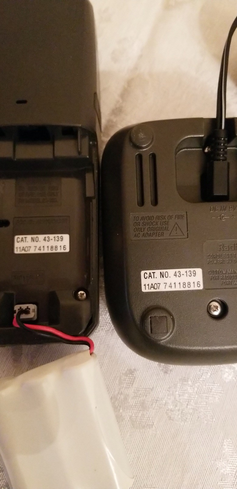 Radio Shack 5.8 GHz Cordless Phone, Cat. No. 43-139