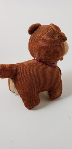 Vintage Stuffed Corduroy DOG PIN CUSHION / TAPE MEASURE Tongue ~ Japan