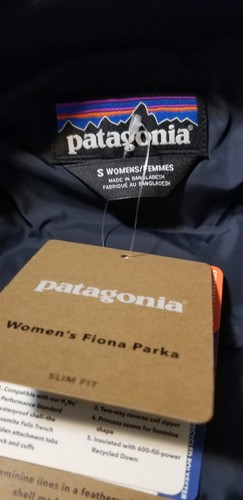 Pre-owned Patagonia Womens Small Fiona Parka - Smolder Blue Slim Fit Authentic