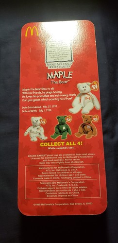 Maple the bear & Erin McDonalds Ty beanies rare tags 1996