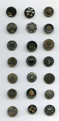 BLACK ENAMEL and BLACK Dome Button A13