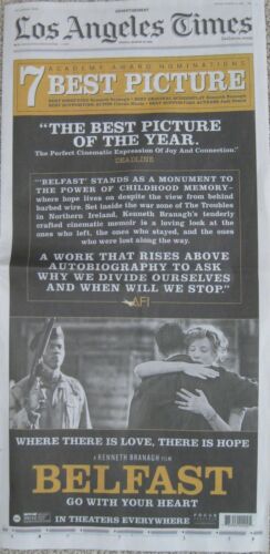 BELFAST FYC ACADEMY AWARD 4 PAGE LOS ANGELES TIMES PROMO AD KENNETH BRANAGH