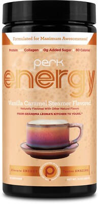Perk Energy Original Vanilla Caramel Steamer Flavored Drink Powder (20 Servings)