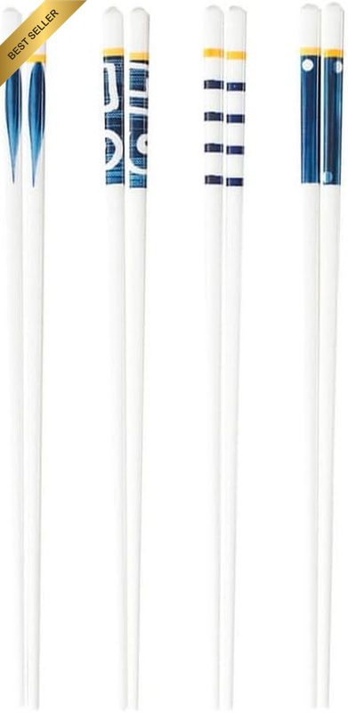 4 Pairs Ceramic Chopsticks Japanese Style, Hand-Painted Porcelain Chopsticks for
