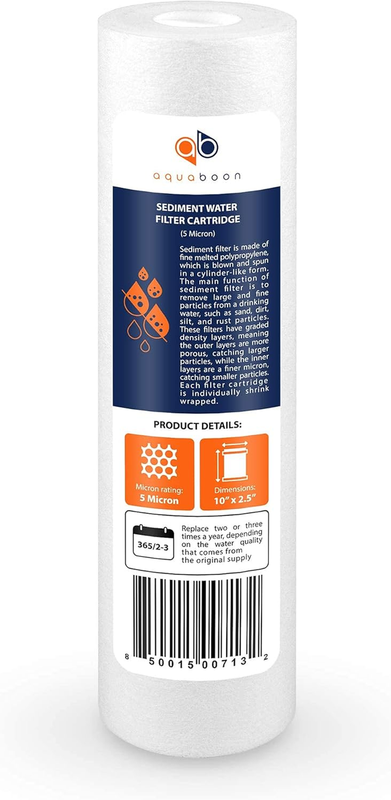 Whole House Sediment Filter 5 Micron 10 x 2.5 Compatible with Water Filters Repl