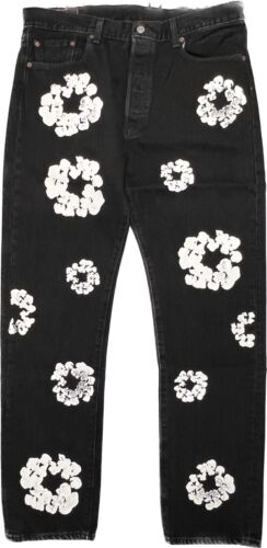 DENIM TEARS Black All Over Cotton Wreath Jeans Size 38 Brand DENIM TEARS Black All Over Cotton Wreath Jeans Size 38 Brand