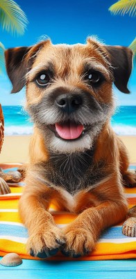 Border Terrier - Best of Breed DCR 100%  Micro Fiber Beach Towel Quick Dry