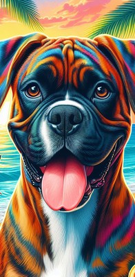 Boxer Brindle - Best of Breed DCR 100%  Micro Fiber Beach Towel Quick Dry