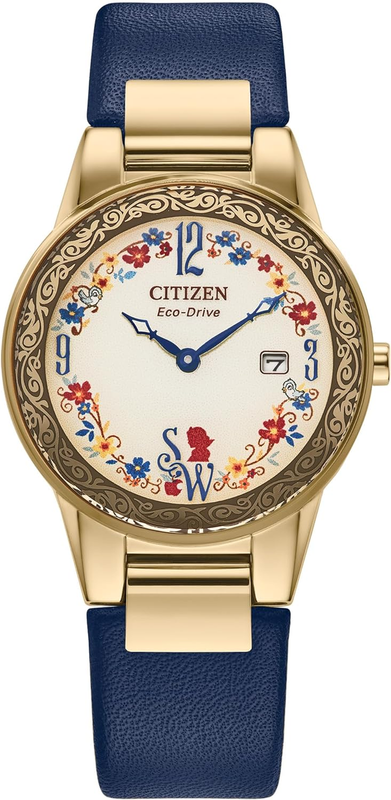 Pre-owned Bulova Citizen Ladies' Eco-drive Disney Princess Snow White Gold Stainless Steel Case W
