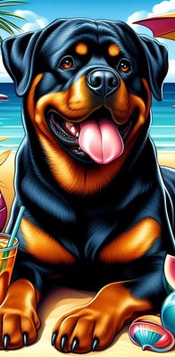 Rottweiler  - Best of Breed DCR 100%  Micro Fiber Beach Towel Quick Dry