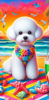 Bichon Frise - Best of Breed DCR 100%  Micro Fiber Beach Towel Quick Dry