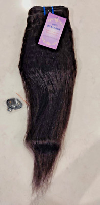 Kinky Straight Human Hair Clip In Extensions 18 Inch Yaki Extensions 120g 8pcs