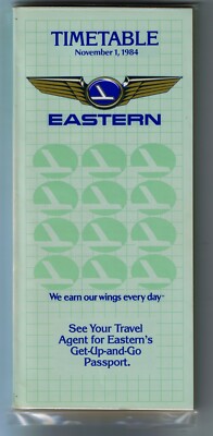 Eastern Airlines Timetable  November 1, 1984 =