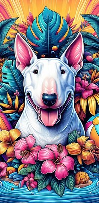 Bull Terrier White - Best of Breed DCR 100%  Micro Fiber Beach Towel Quick Dry
