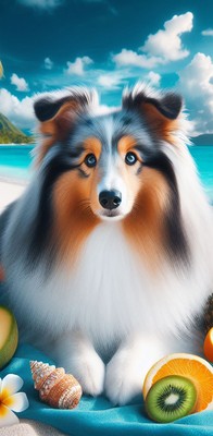 Sheltie Blue Merle - Best of Breed DCR 100%  Micro Fiber Beach Towel Quick Dry