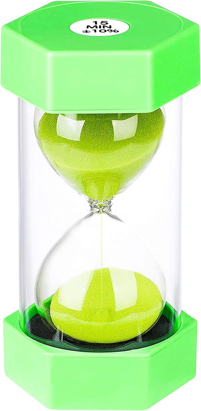 Suliao Sand Hourglass Timer 15 Minute: Plastic Sand Clock,Big Green Sand Watch 1