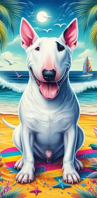 Bull Terrier Mini  - Best of Breed DCR 100%  Micro Fiber Beach Towel Quick Dry