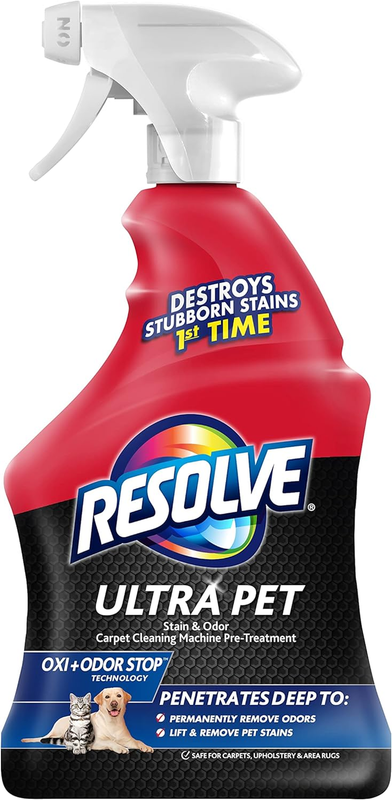 Ultra Pet Odor and Stain Remover Spray – Carpet Cleaner for Cat and Dog Urine and Poop, 32Oz