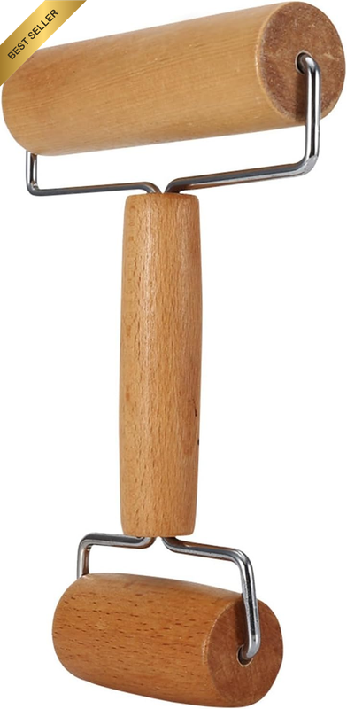 Pastry Pizza Dough Rolling Pin, Wooden Baking Kitchen Utensil, Balance for Cooki