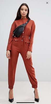 Pretty Little Thing Jumpsuit Rust 