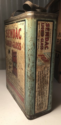 Antique early 1900's Standard Oil Company Semdac Liquid Gloss Can One Gallon