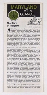 1971 Maryland At A Glance State Facts History Info Vintage Travel Brochure MD