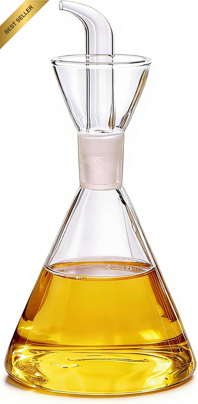 Olive Oil Dispenser Bottle Glass with No Drip Bottle Spout -Pourer Dispensing Bo