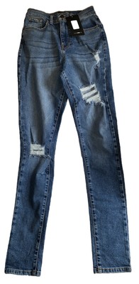 Mom Jeans Fashion Nova Tall Hometown Cutie Distressed Blue Sz 0 Tall NWT