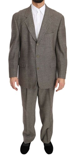 Pre-owned Dolce & Gabbana Dolce&gabbana Men Gray Suit 100% Wool Solid Oversized Three Buttons Blazer Pants