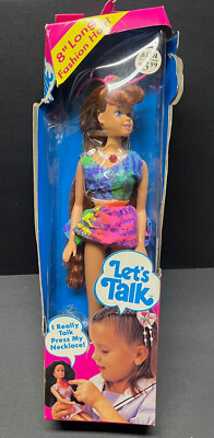 Vintage 1992 Toy Island Let's Talk Fashion Doll with 8'' Long Hair