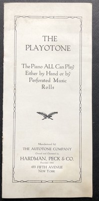 Autotone Company / Ca 1920 brochure for the Playotone The Piano ALL Can Plaay