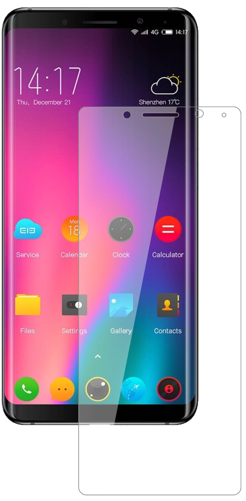 Schutzfolie für Elephone U Pro Anti-Shock klar 9H Display Folie dipos Glass