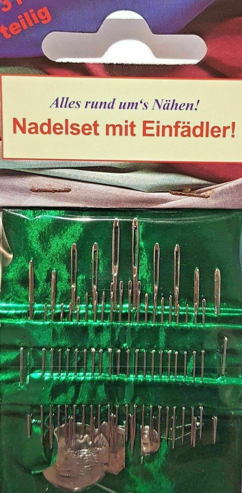 30 Nähnadeln & 1 Einfädler Nadeln Nadelset Kurzwaren 842 