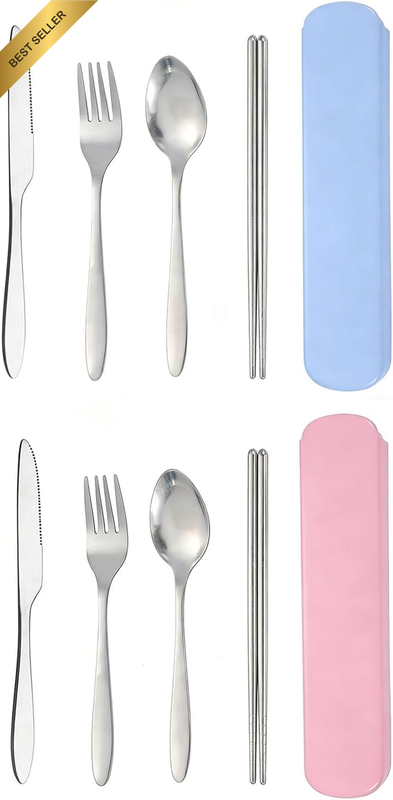 8-Piece Travel Cutlery Set, Portable Cutlery Set for Lunch Box, Camping Cutlery