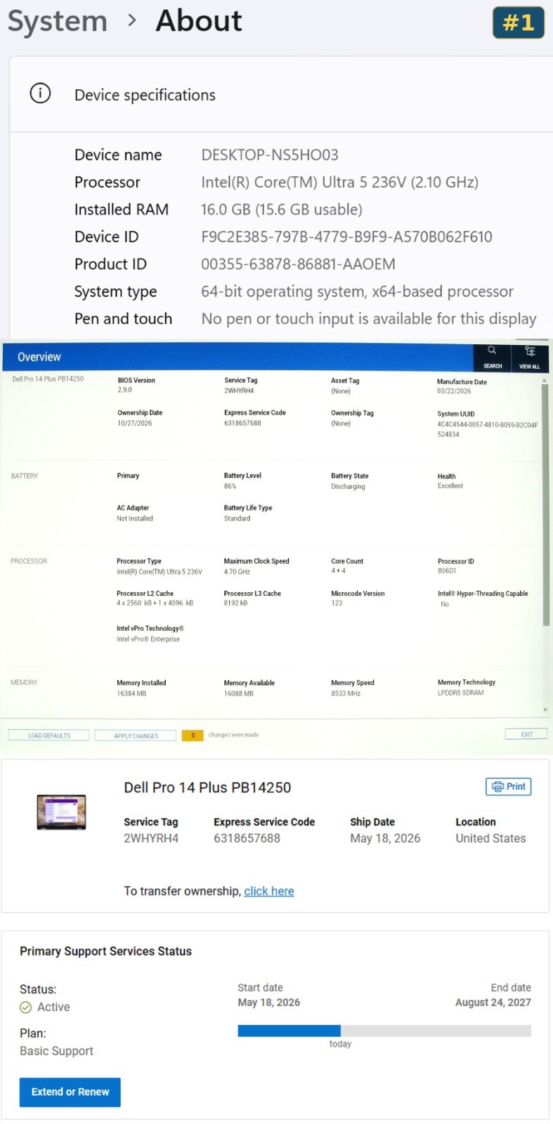 Dell Pro 14 Plus PB14250 Ultra 5 236V 16GB 512GB FHD+ W11P - Thumbnail 17