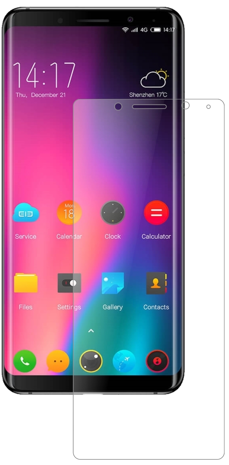 Schutzfolie für Elephone U Pro Anti-Shock matt 9H Display Folie dipos Glass