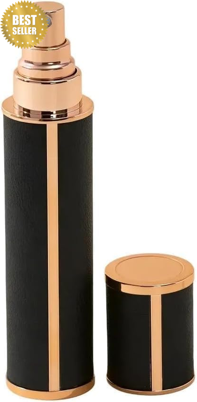 Portable Refillable Perfume Atomizer Bottle - Travel-Sized Metal Leather Spray C