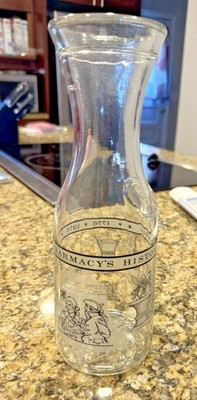 Bicentennial Glass Carafe Vase - Pharmacy's Historic Role 1776-1976