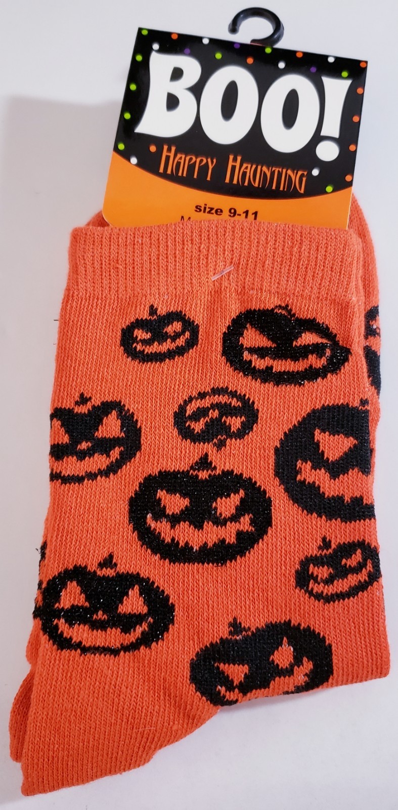 Halloween Socks Ladies Size 6-8 and 9-11 (Pumpkin Heads)