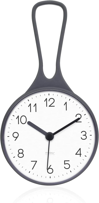 Mooas Loop Bathroom /Waterproof Shower Clock, Hanging with Hook, Kitchen Clock,