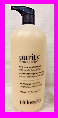PHILOSOPHY Purity Made Simple One Step FACIAL CLEANSER Face Wash 32oz +PUMP