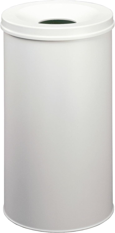 Durable Papierkorb Safe Rund, Selbstlöschender Deckel, 60 Liter, Grau, 330710