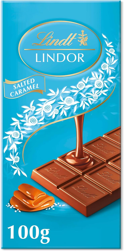 Lindt Lindor Milk Chocolate Salted Caramel Bar, 100G