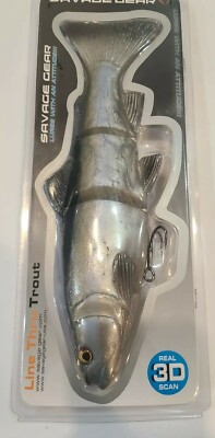 Savage Gear 10'' Line Thru Trout Hitch Gray 6 2/3oz 3D scan Mod Sink Bass Lure 