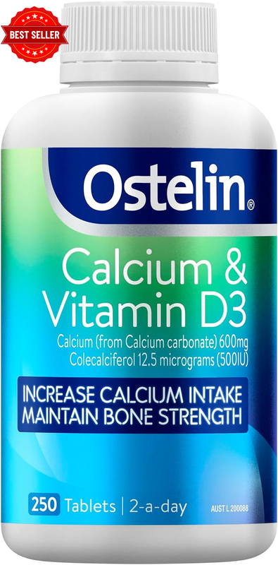 Calcium & Vitamin D3 Tablets 250 - Supports Bone Density - Supports Healthy Bone