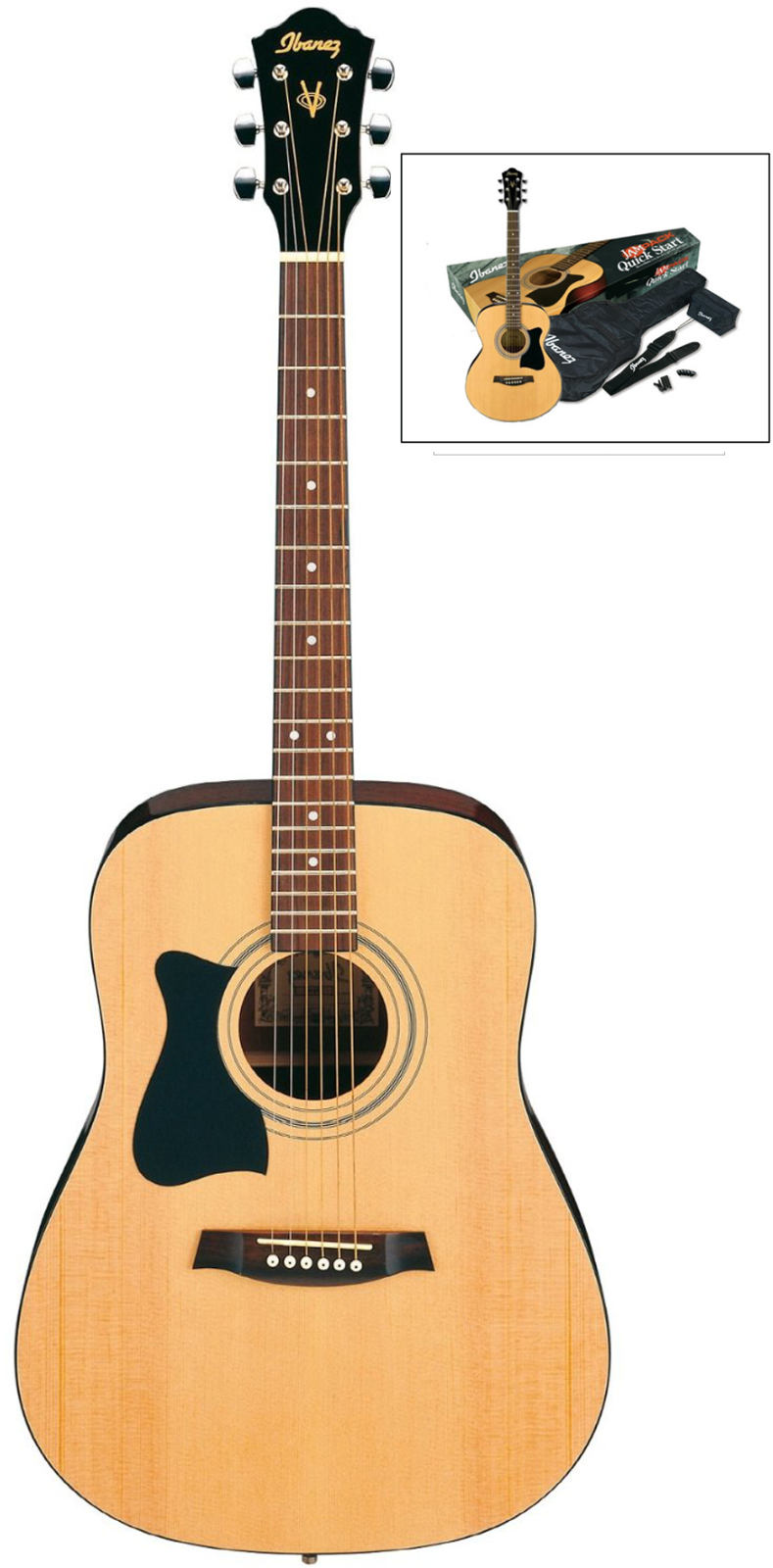 IBANEZ Jampack Akustikgitarren-Set mit Grand Concert Gitarre Lefty Natural inkl.