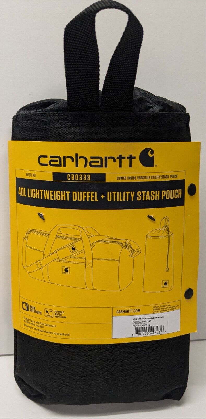 Carhartt 40L Lightweight Duffel Bag and Utility Stash Pouch Carhartt 40L Lightweight Duffel Bag and Utility Stash Pouch